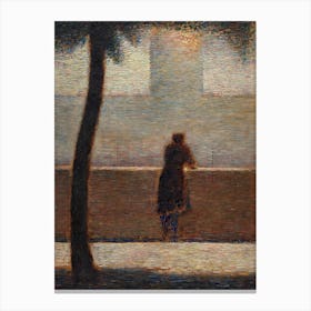 Man Leaning On A Parapet, Georges Seurat Canvas Print
