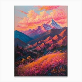 Sunset In The Mountains 1 Canvas Print