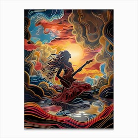 Woman with guitar, "Freeing Your Self" Canvas Print