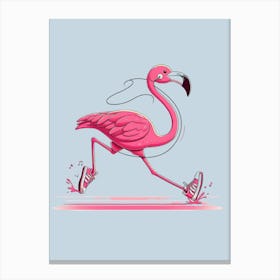 Flamingo Running Canvas Print