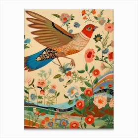Maximalist Bird Painting Sparrow 2 Canvas Print