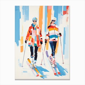 Aspen Snowmass   Colorado Usa, Ski Resort Illustration 0 Canvas Print