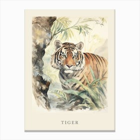 Beatrix Potter Inspired  Animal Watercolour Tiger 1 Canvas Print