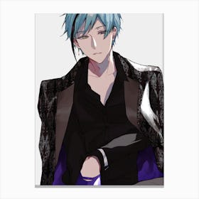 Anime Boy With Blue Hair Canvas Print