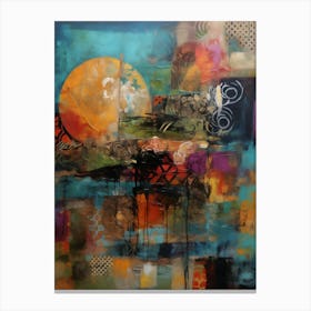 Abstract Painting Blending of textures Canvas Print