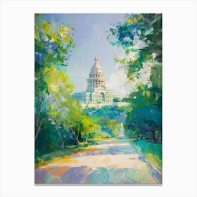 The Texas State Capitol Austin Texas Oil Painting 2 Canvas Print