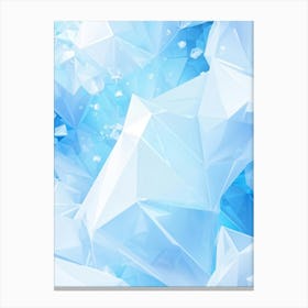 Abstract Geometric Composition Integrating Polygons Soft White And Blue Hues And Transparent Ice (7) Canvas Print