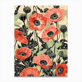 Poppies Vector Canvas Print
