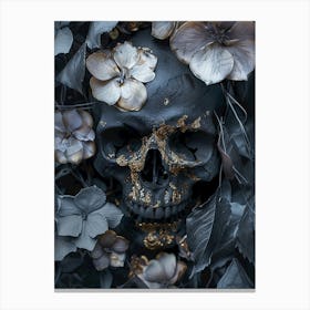 Skull With Flowers 6 Canvas Print