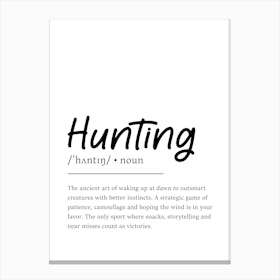 Hunting Definition Poster - Dictionary Toile