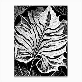 Wild Yam Leaf Linocut Canvas Print