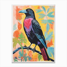 Colourful Bird Painting Crow 3 Canvas Print