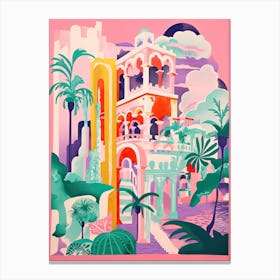 Monaco In Risograph Style 3 Canvas Print