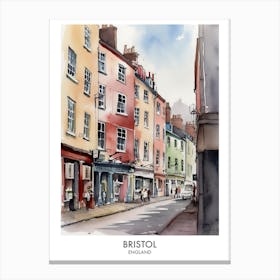Bristol Watercolour Travel Poster Canvas Print