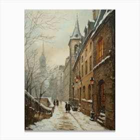 Vintage Winter Painting Edinburgh Scotland Toile