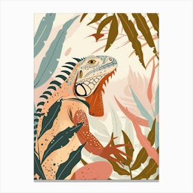 Brown Cuban Iguana Abstract Modern Illustration 1 Canvas Print
