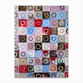 abstract contemporary art painting squares circles dots pattern office hallway hotel living room 2 Canvas Print