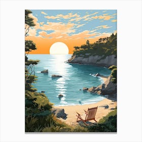 Big Sur California, Usa, Graphic Illustration 2 Canvas Print