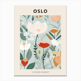 Flower Market Poster Oslo Norway Canvas Print