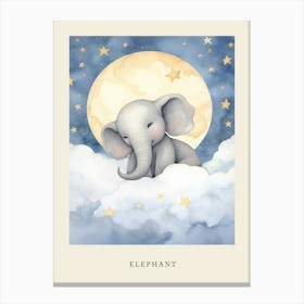 Sleeping Baby Elephant 2 Nursery Poster Canvas Print