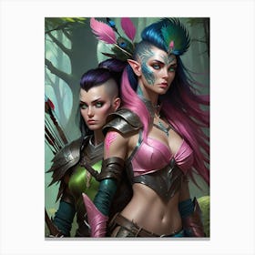 Female warrior couple Canvas Print