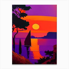 Matisse Inspired Boat Sunset Canvas Print
