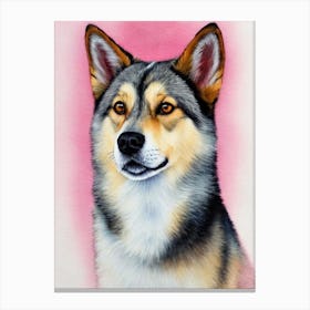 Swedish Vallhund Watercolour dog Canvas Print