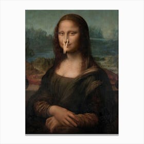 Funny Bathroom Mona Lisa Art Print Canvas Print