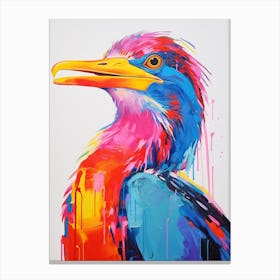 Colourful Bird Painting Cormorant 2 Canvas Print