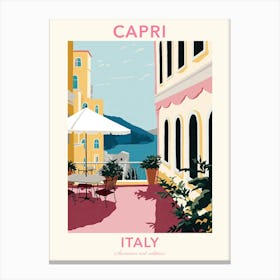 Capri, Italy, Flat Pastels Tones Illustration 2 Poster Canvas Print