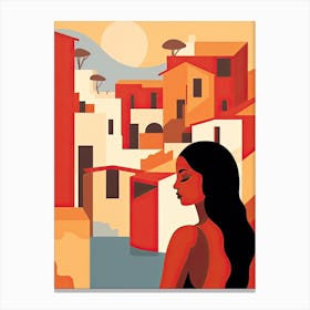 Costa Del Sol, Spain, Bold Outlines 3 Canvas Print