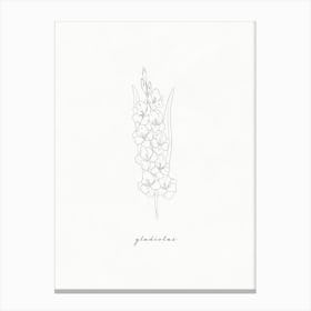 Lily Of The Valley Line Drawing Canvas Print