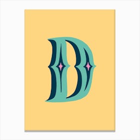 Letter D Typographic Canvas Print