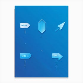 Arrow Icons For A Web Navigation Bar Minimalist Design With A Sleek Translucent Blue Overlay Drop 2 1 Canvas Print