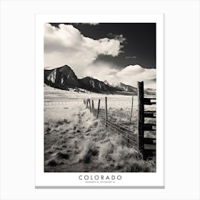 Poster Of Colorado, Black And White Analogue Photograph 2 Canvas Print
