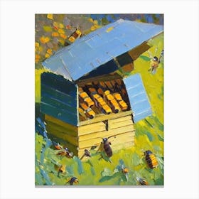 Brood Box With Bees 2 Painting Canvas Print