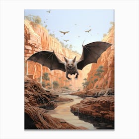Ghost Faced Bat Flying 4 Canvas Print