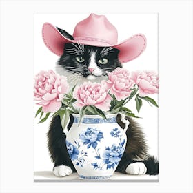 Cowgirl In Pink Hat Canvas Print