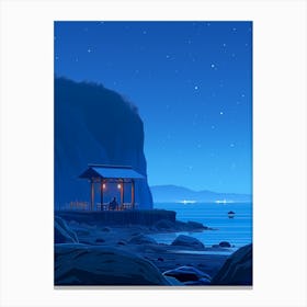 Night At The Beach Canvas Print