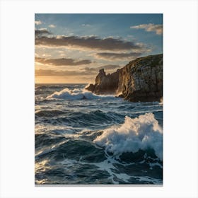 Sunset Over The Sea Canvas Print