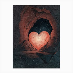 Heart In A Cave Canvas Print