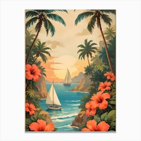 Tropical Beach Scene Canvas Print