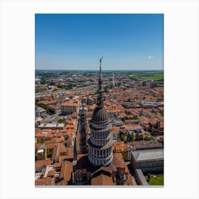 Top view of a beautiful church in Novara Piedmont region Italy Canvas Print