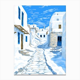 Greece Winter Village Canvas Print