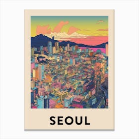 Seoul 7 Vintage Travel Poster Canvas Print