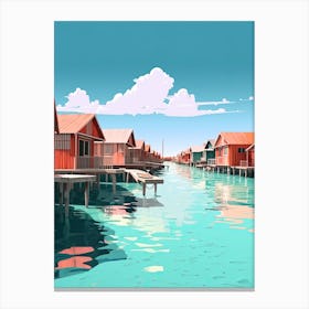 Maldives, Flat Illustration 1 Canvas Print