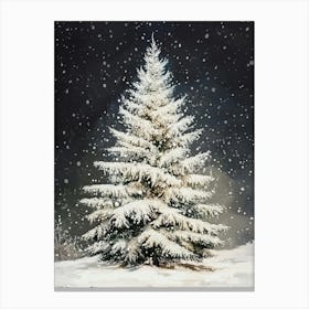 Snowy Christmas Tree 1 Canvas Print