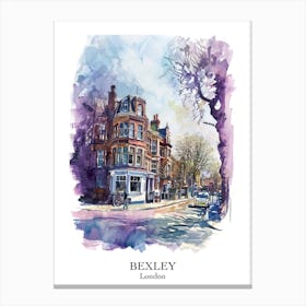 Bexley London Borough   Street Watercolour 1 Poster Canvas Print