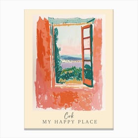 My Happy Place Cork 2 Travel Poster Canvas Print