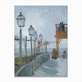 Van Gogh - Terrace And Observation Deck At The Moulin De Blute Fin, Montmartre Canvas Print